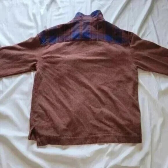 BDG Men's L Shirt Jacket Shacket Red Button Down Plaid Western Aztec Gorpcore - Picture 3 of 6